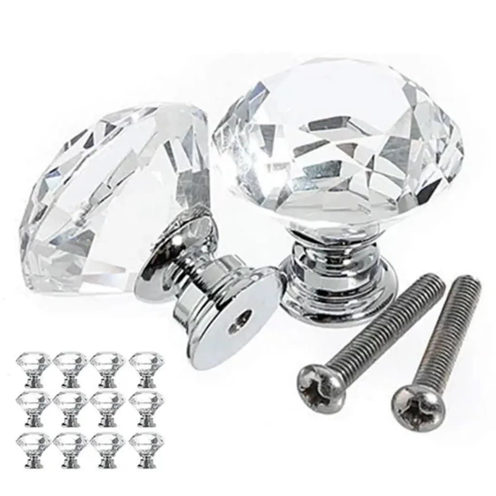KIT 4 PUXADOR CRISTAL PARA ARMARIO GRAVETA  MOVEIS 30MM