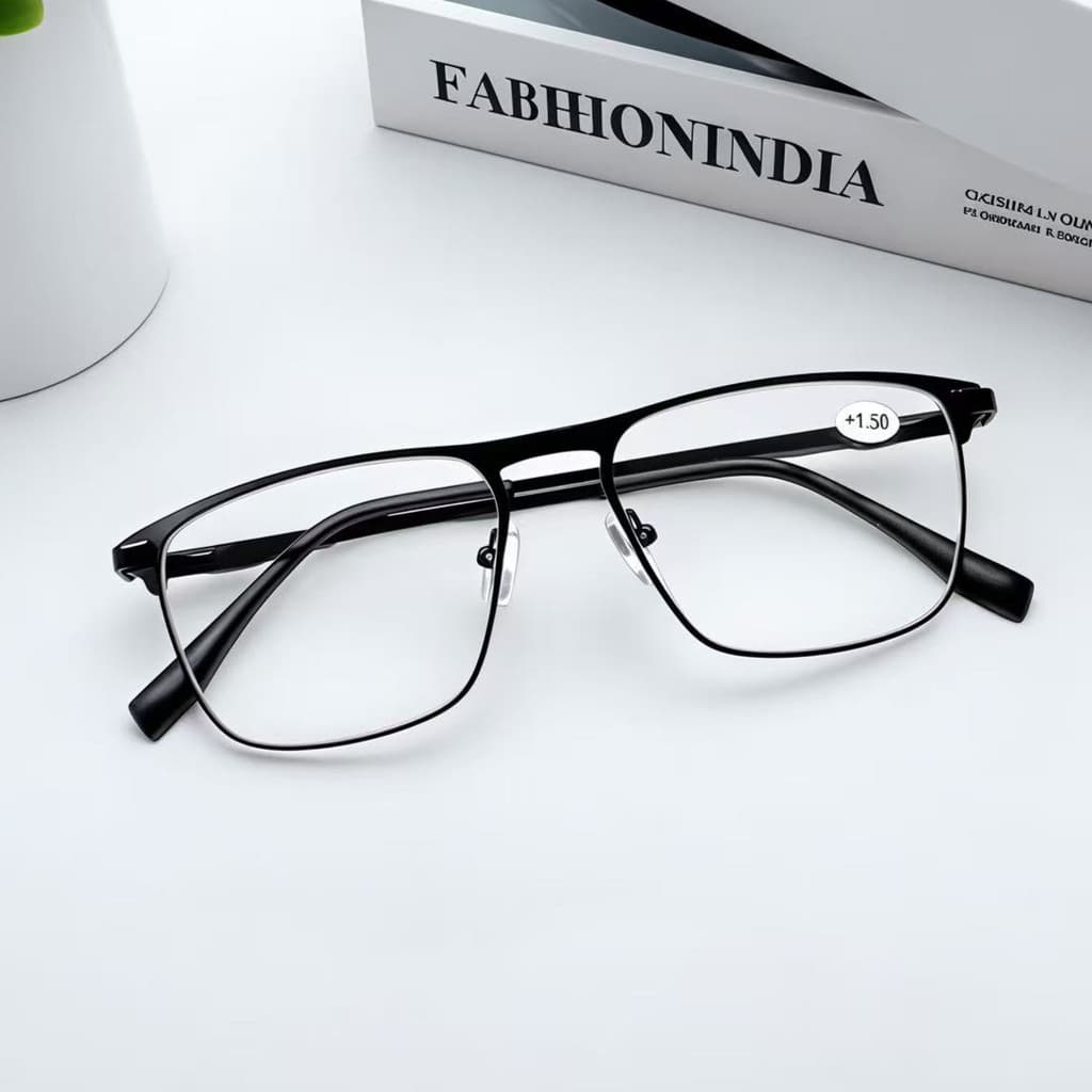 Óculos com grau de leitura pra Perto Armações elegantes de metal Preto para homens e mulheres lerem e relaxarem