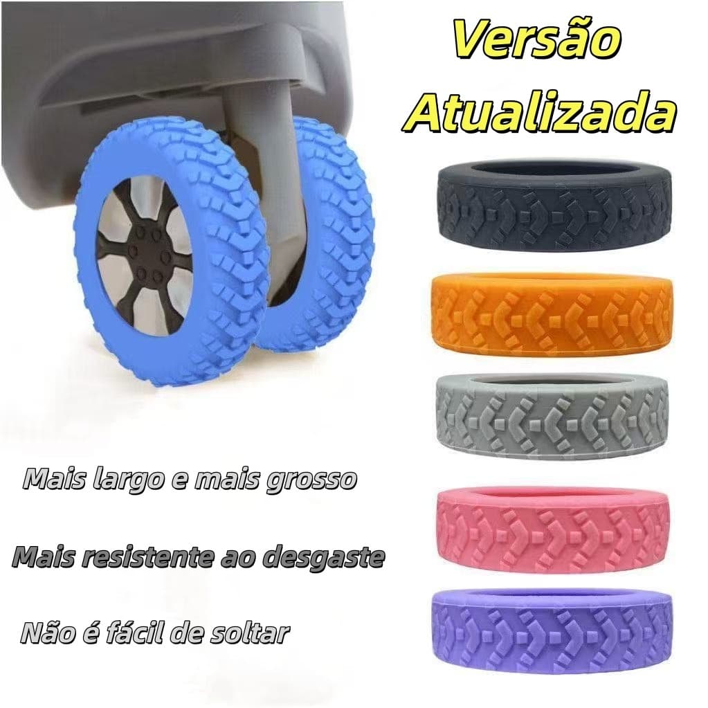 Kit 8 Capa Protetora Silenciosa Para Rodas De Bagagem Versão Atualizada