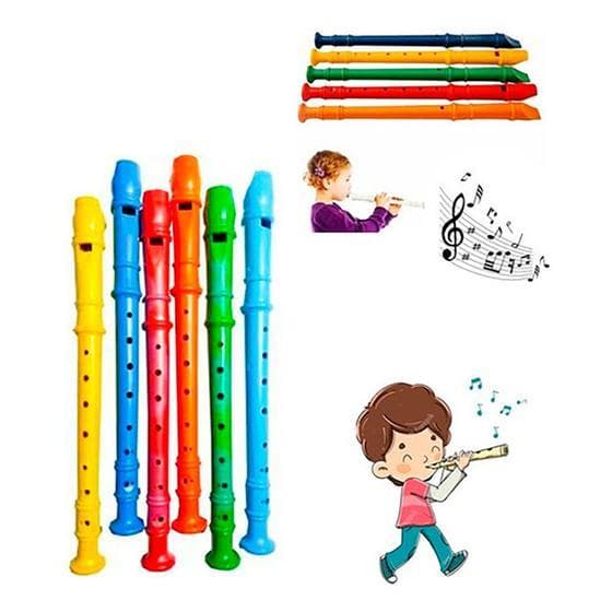 10 Unidades de Flauta Doce Infantil 30cm