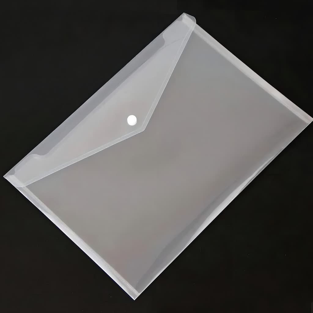 Kit Pastas Envelope Com Botão OfícioA4 Transparente