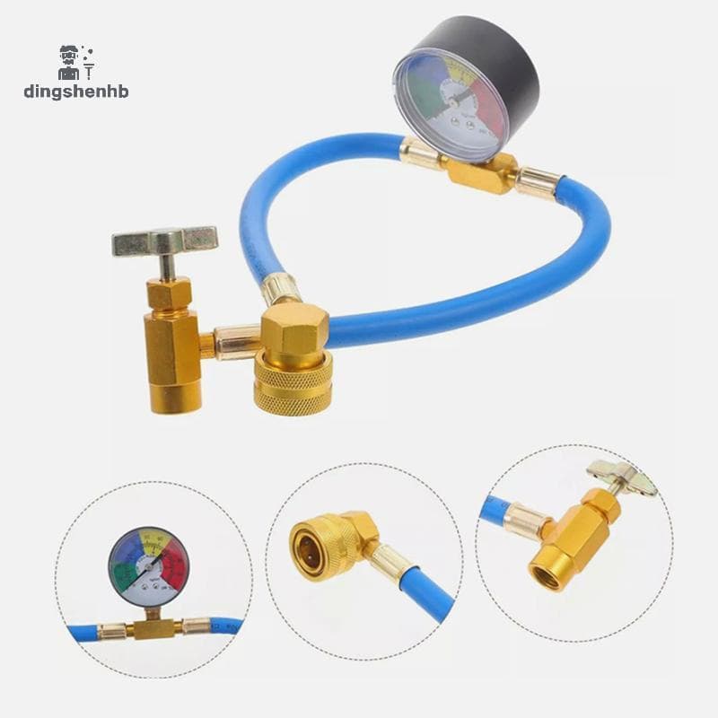 dingshenhb Carro 15.7 " R134A A/C Mangueira De Carregamento De Gás Refrigerante Com Medidores De Pressão Ar Condicionado