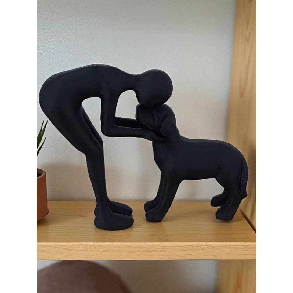 Estatueta De Homem E Cachorro , Estátua De Decoração De Casa , Presente Exclusivo , Amante De Animais De Estimação