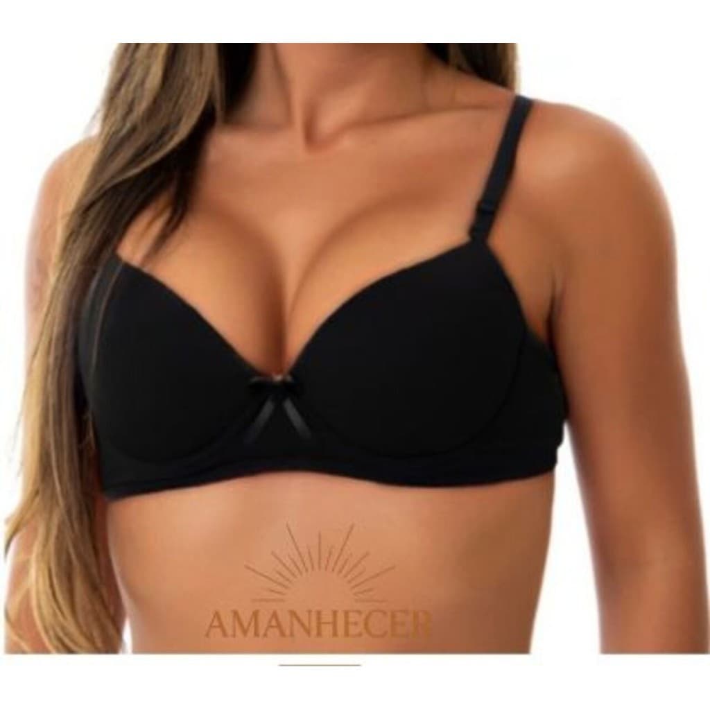 Sutiã Básico Reforçado com Bojo Bolha Feminino Confortável Soutien Alça com Regulagem