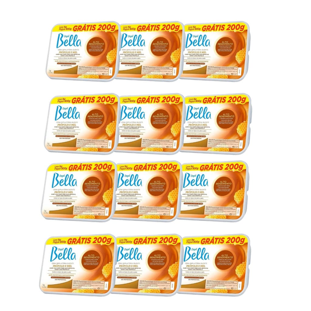Kit Depil Bella Cera Própolis e Mel 1kg - 12 unidades