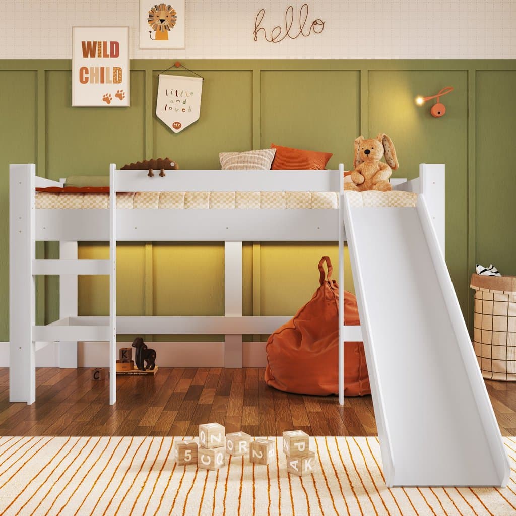 Cama Infantil Elevada com Escorregador