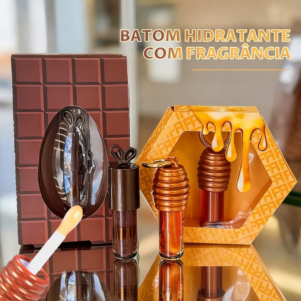 Brilho labial criações blueepulse LipHoney 5G Hidratante Proteção Chaveiro