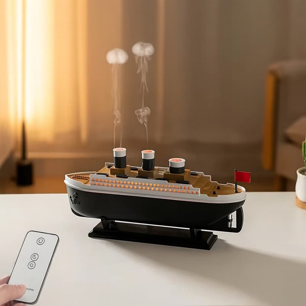 Umidificador Aromatizador 2500ml Navio Luz Colorida Controle Remoto Oásis OIH-6517