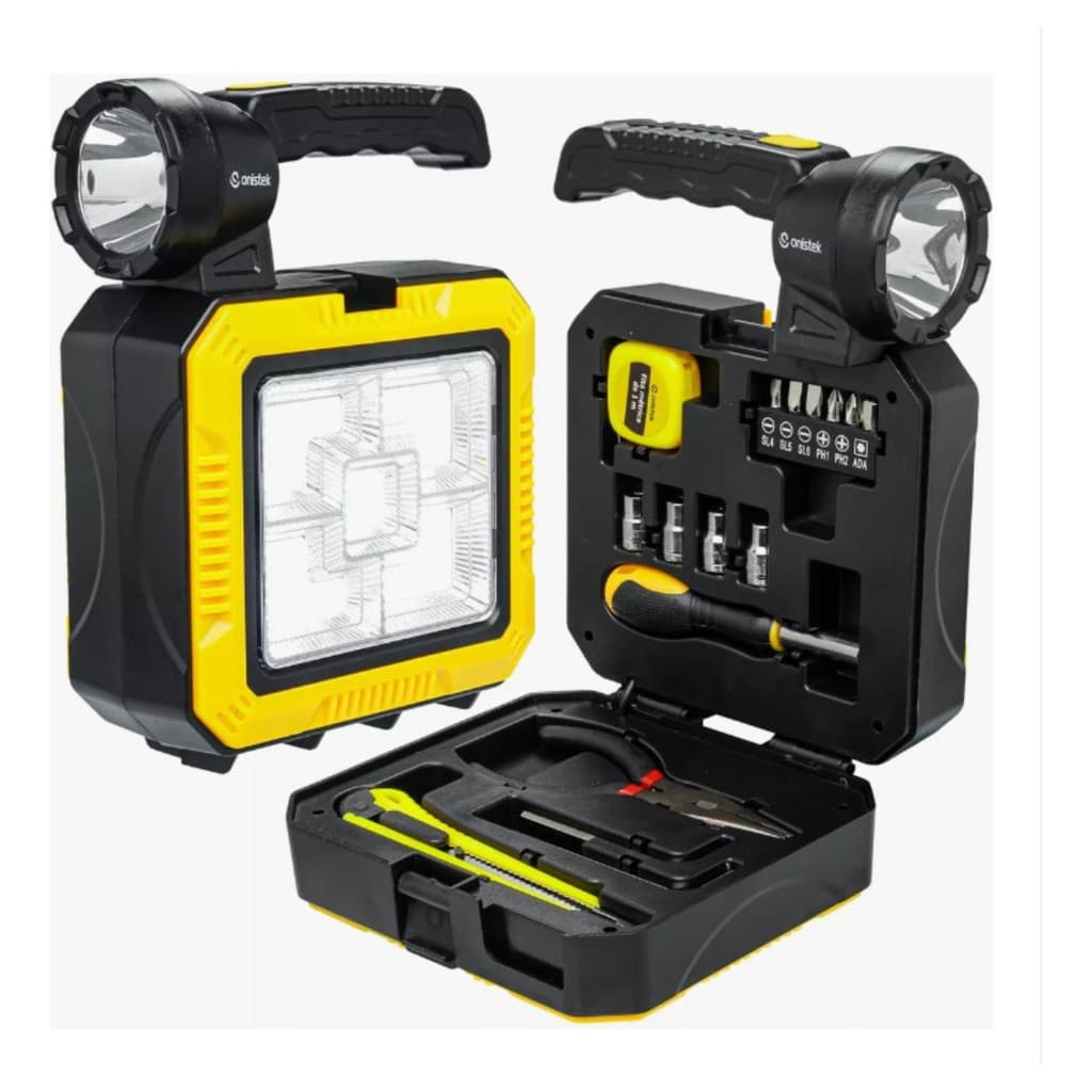 Lanterna Led Solar Led Caixa Ferramenta com Power Bank Integrado