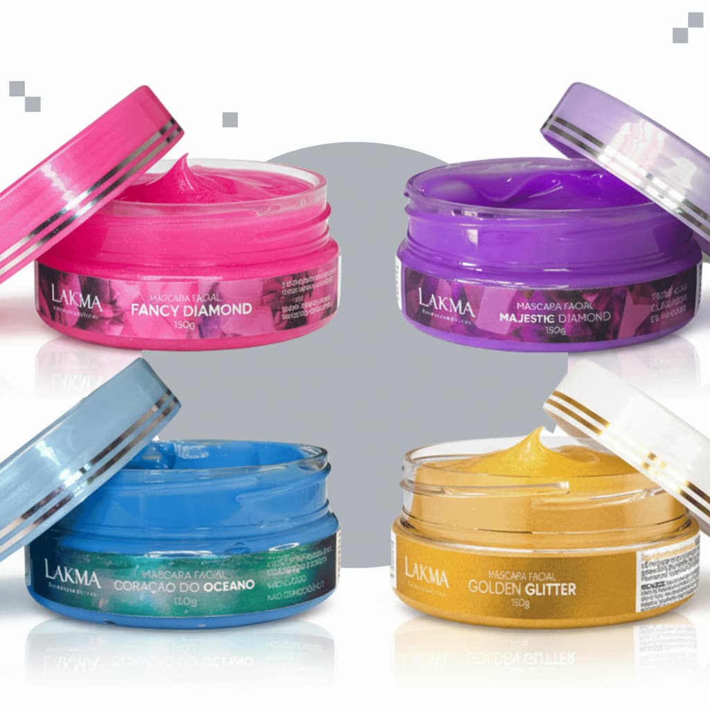 Máscaras Faciais Lakma Jóias Raras 150g Hidratação, Clareamento, Rejuvenescimento - Escolha a Sua
