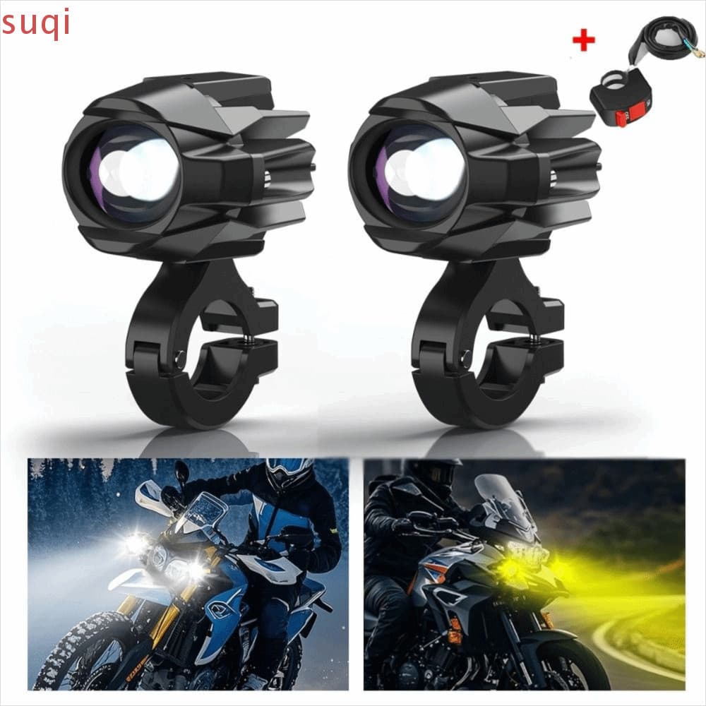 SUQI 1/2 Pcs Lâmpada Auxiliar , Lâmpadas De Iluminação Led Luz De Nevoeiro Para Motocicleta De 4 Modos , Liga BMW/Yamaha
