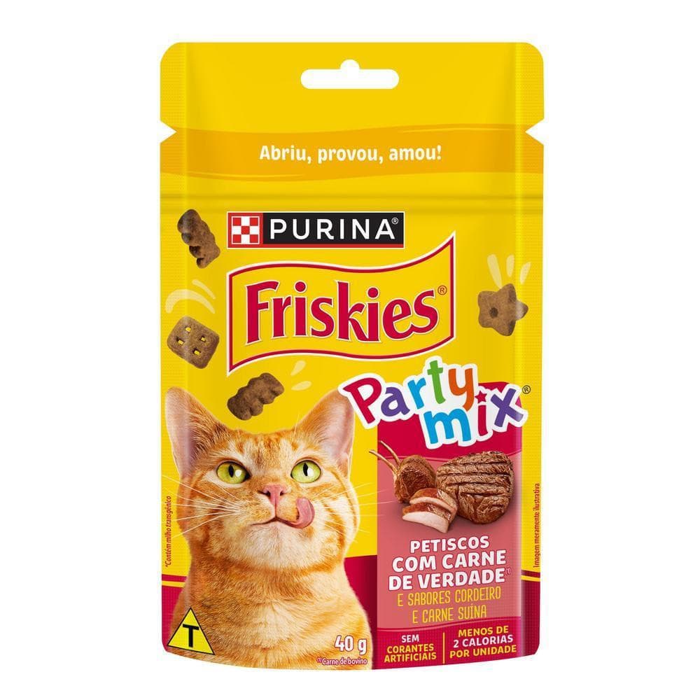 Purina Party Mix Petiscos Para Gatos Carne 40G Friskies