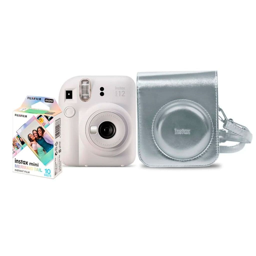 Kit Câmera Instantânea Fujifilm Instax Mini 12 Branca + 10 Filmes Mermaid Tail