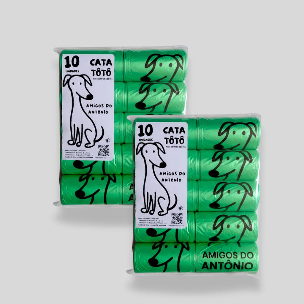 Kit 20 Refil Cata Tôtô Biodegradável 300 Saquinhos