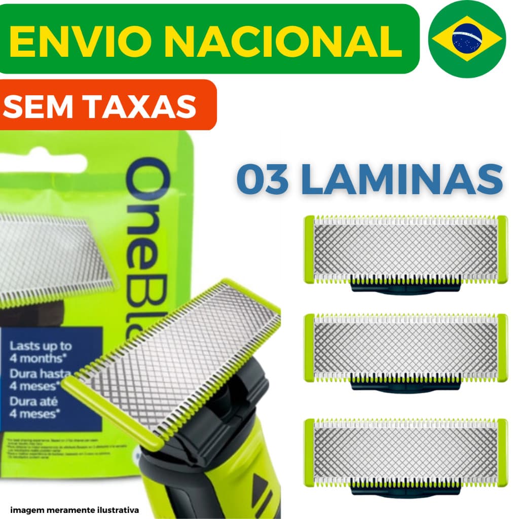 Lâmina Refil Para Barbeador Philips OneBlade e OneBlade Pro - QP210