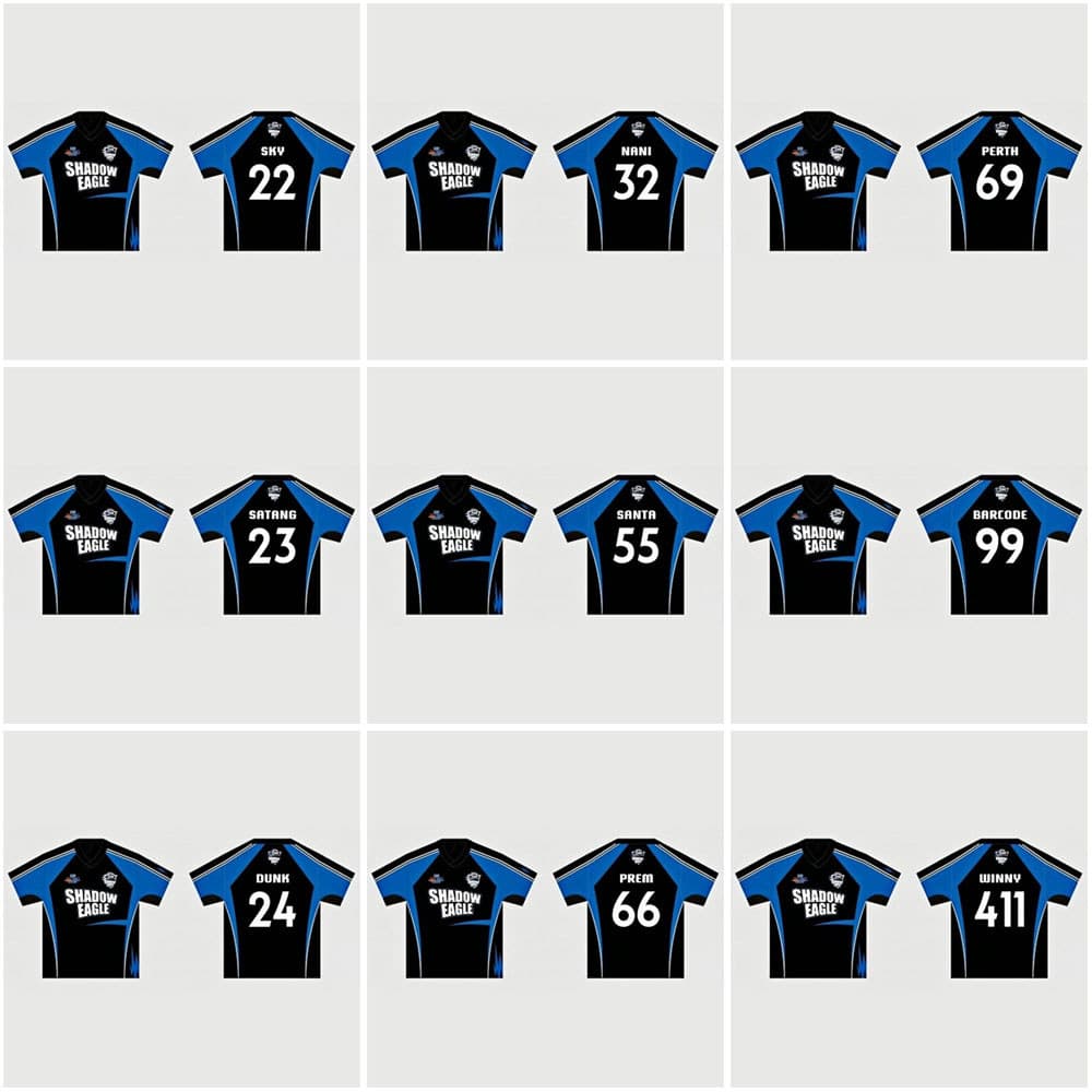 GMMTV 2025 Shadow Eagles FUTSAL Project Sports Series Member SKY Confortável Respirável Tamanho Grande Esportes Top De A