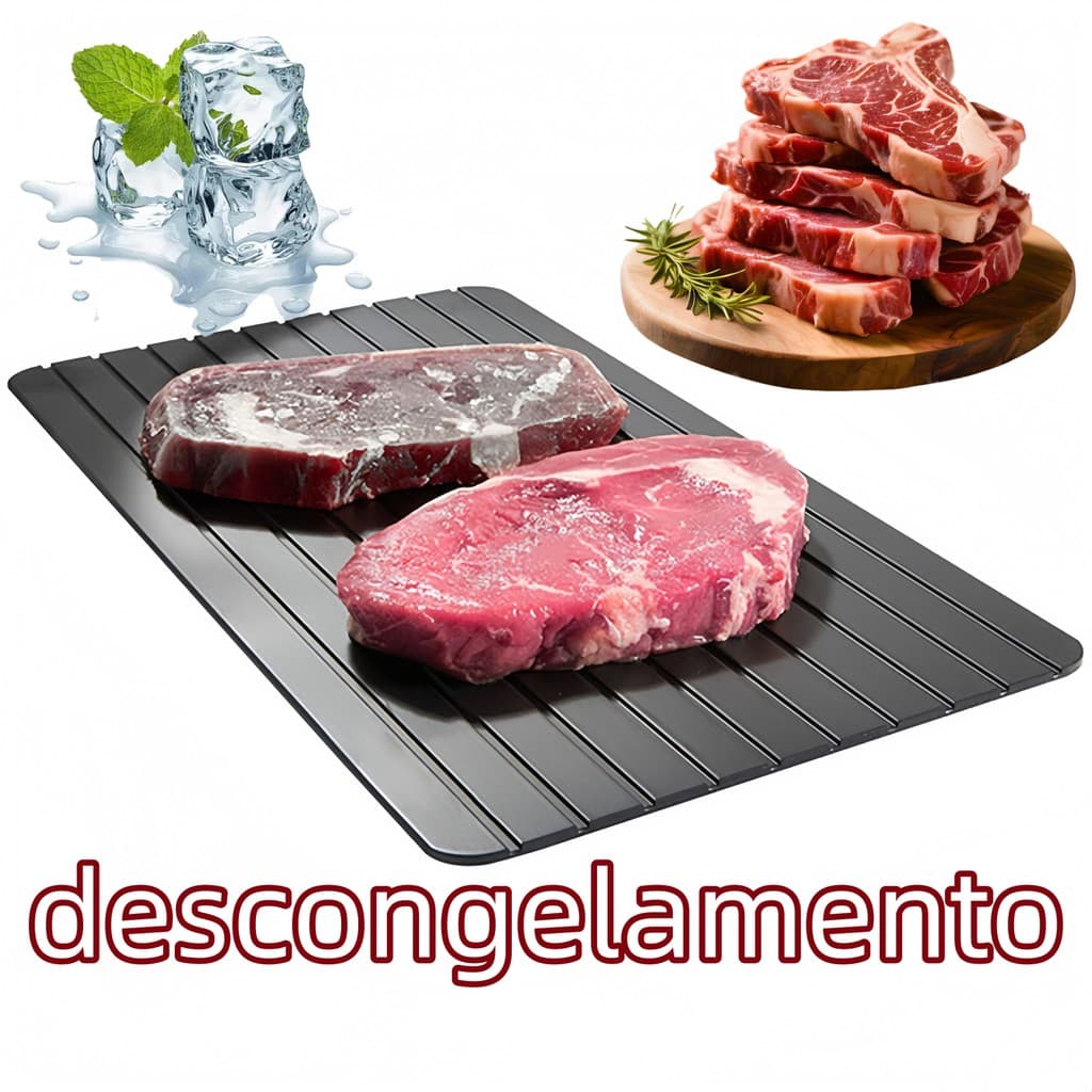 Placa de Descongelamento de Alimentos, Descongela Rápido, Super Prático e Durável