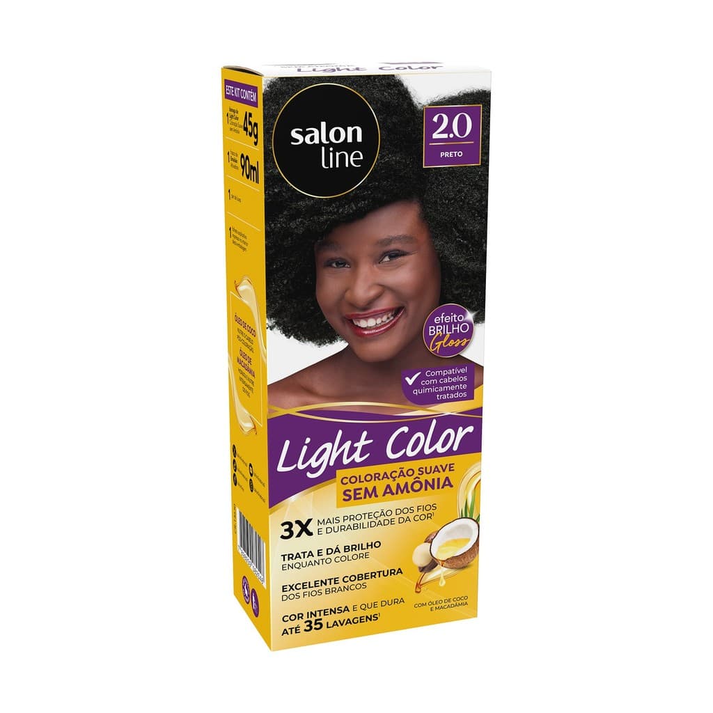 Coloração suave Light Color 2.0 Preto Salon Line