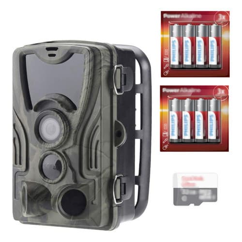 Câmera De Caça Trilha Visão Noturna Selvagem Pilhas E 32gb  Camuflado 