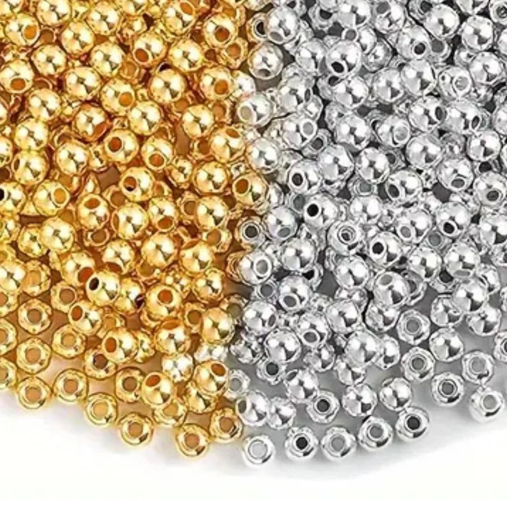 Miçangas 100% metalizadas 2mm, 3mm, 4mm e 8mm até 1200 peças  p/ colar pulseira brinco e terço