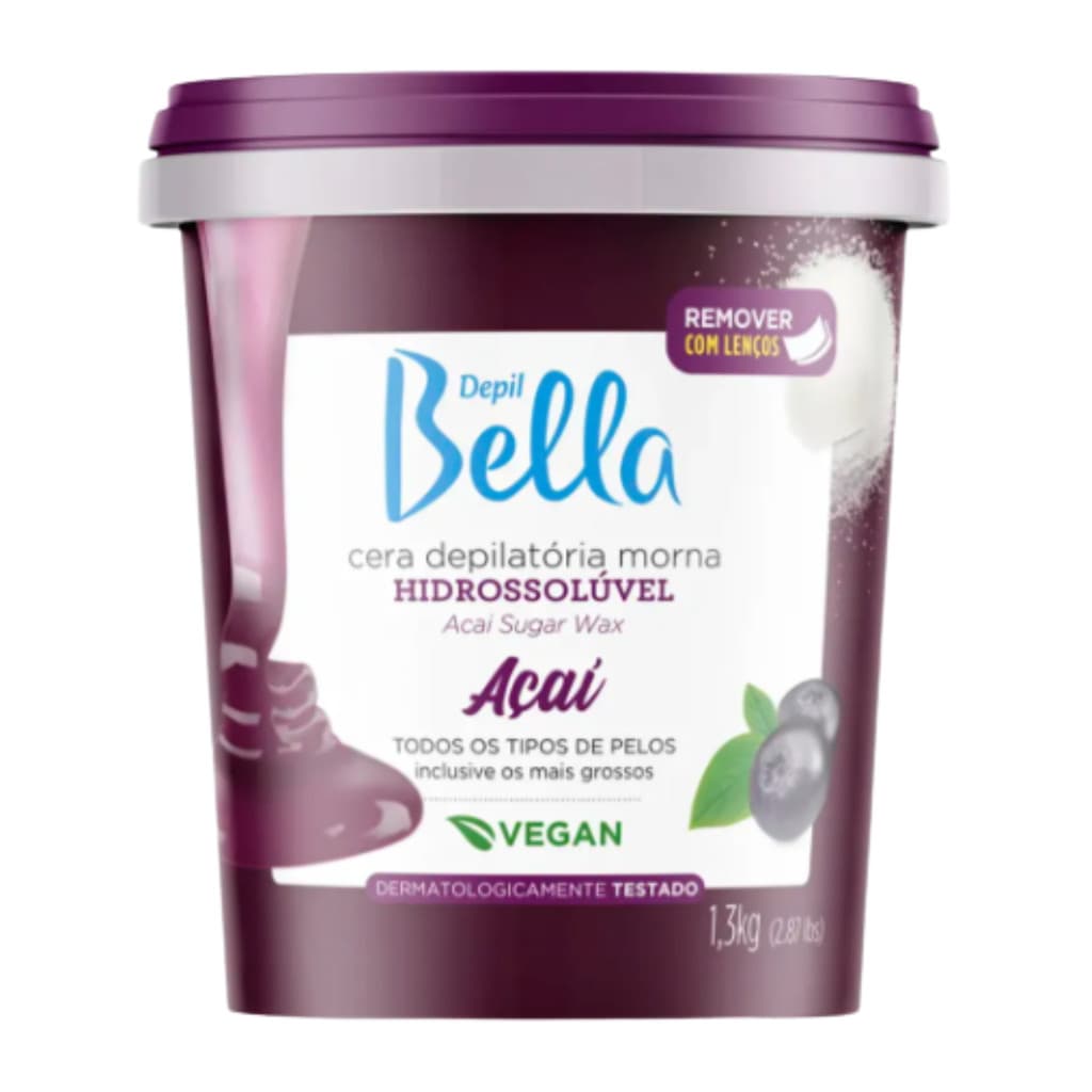 Cera Depil Bella Hidrossolúvel Açaí 1,3kg