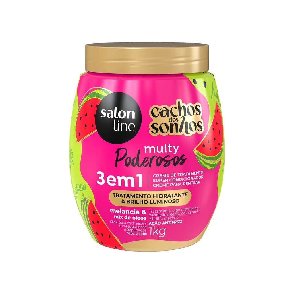 Creme de Tratamento Melancia 3 em 1 Cachos dos Sonhos Multy Poderosos 1kg