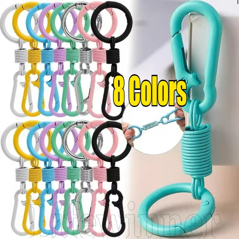 Mosquetão Chaveiro Liga De Zinco | Gancho De Clipe Multicolorido Carregado Com Mola , Design Minimalista De Metal Duráve