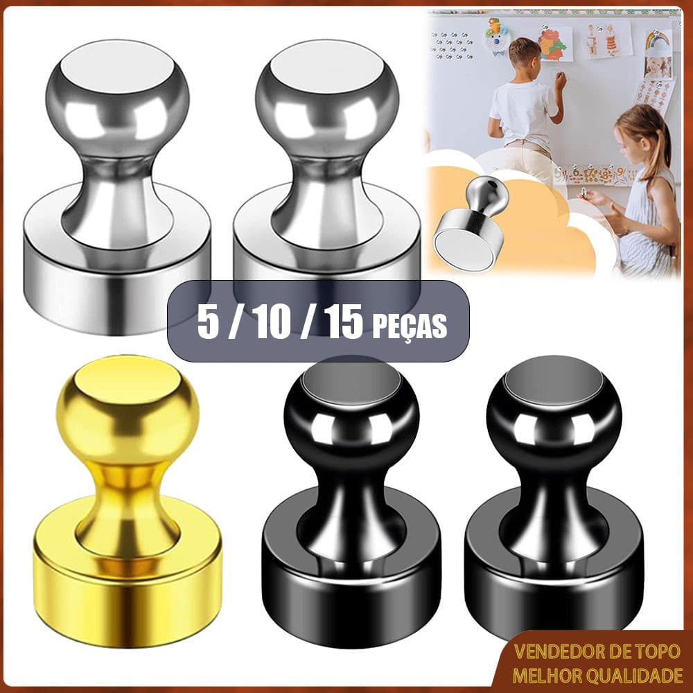 5/10/15 Pçs Super Forte Ímã De Neodímio Pinos Magnéticos Otário Percevejo Aço Push Pin Para Geladeira Quadro Branco