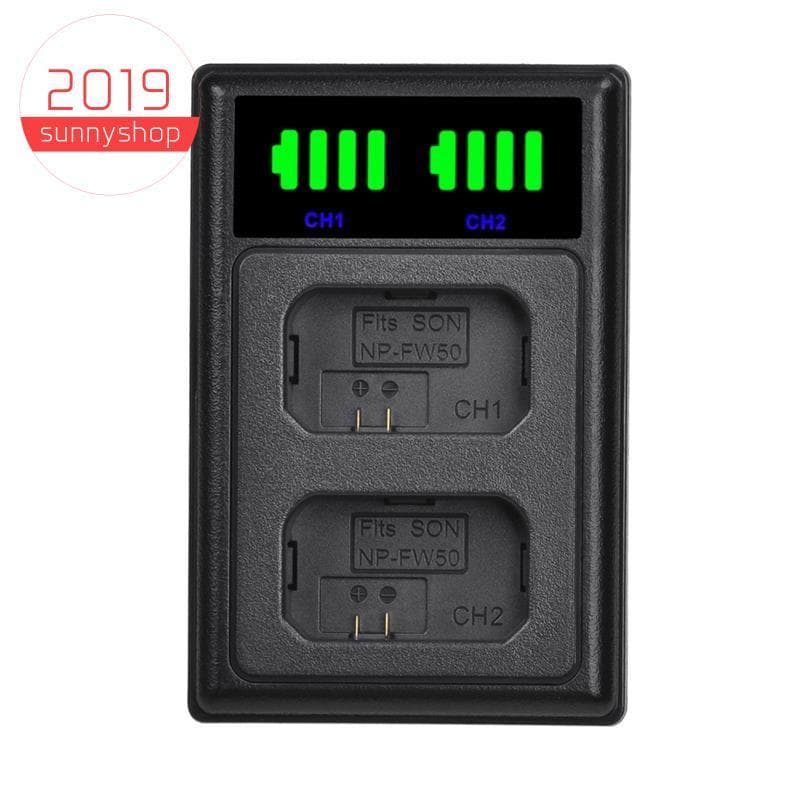 💖Carregador De Bateria NP-FW50 FW50 USB Duplo A6000 A6400 A6300 A6500 A7 A7II A7RII A7SII A7S2 A7R