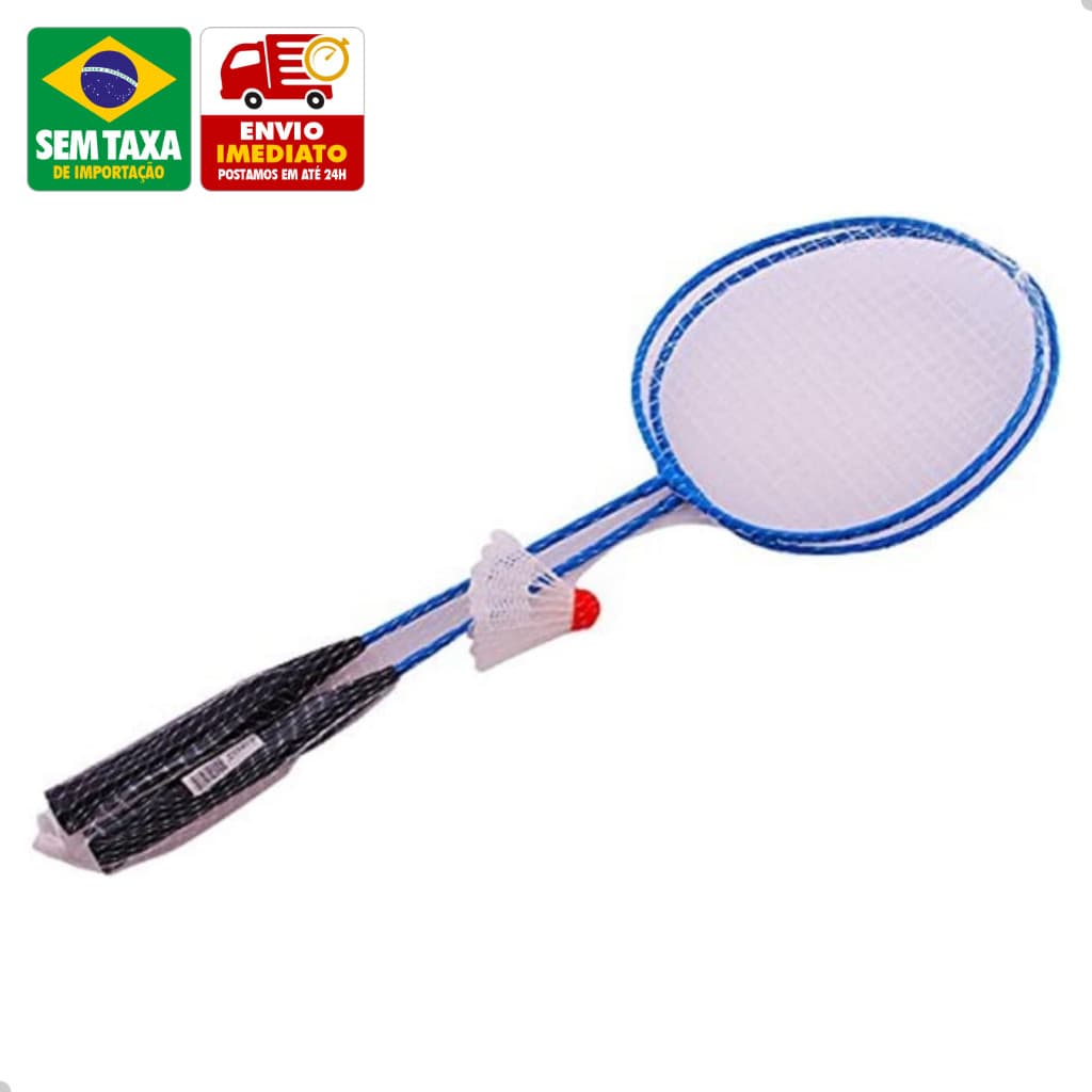 Badminton Kit com 2 Raquetes Leves e 1 Peteca para Diversão e Exercício