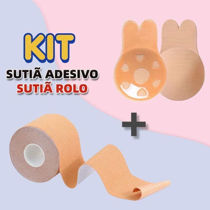 Kit 2 Conjunto para levantar o peito 1 Sutiã Rolo Adesivo com 1 par Sutiã Adesivo Pushup