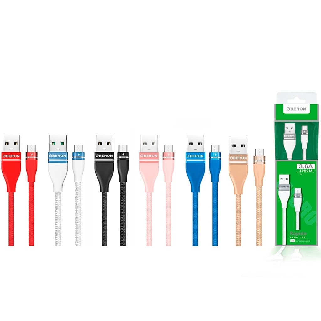 Cabo Carregador V8 x USB 2 Metros para Celular OBERON - OR-CO02/M2