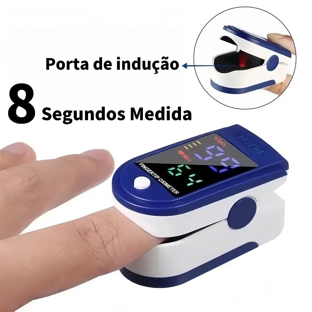 Oxímetro de Dedo Digital + Pulso - Medição Instantânea