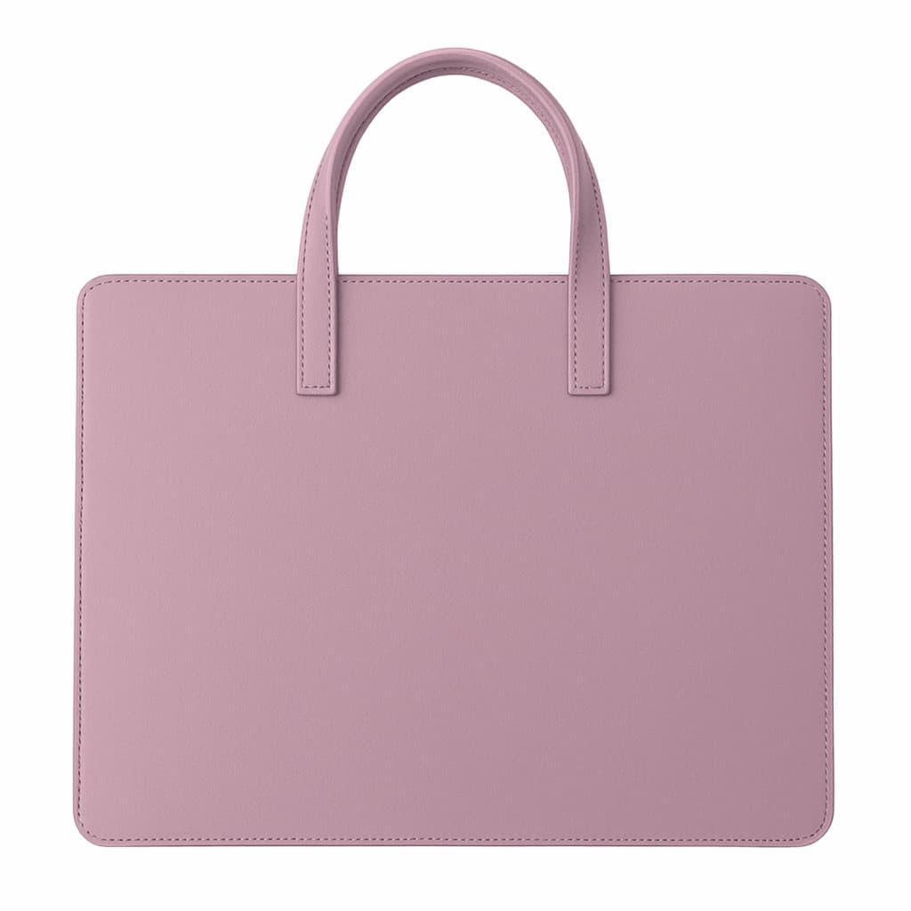 Sacola com Alça Para Notebook Couro Rosa Clarinho Premium