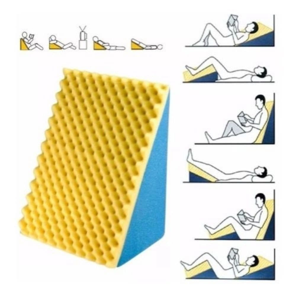 Travesseiro Anatômico Triangulo Lombar Caixa de Ovo Conforto 65x45x30cm Multiuso Grávida Pós Cirúrgico