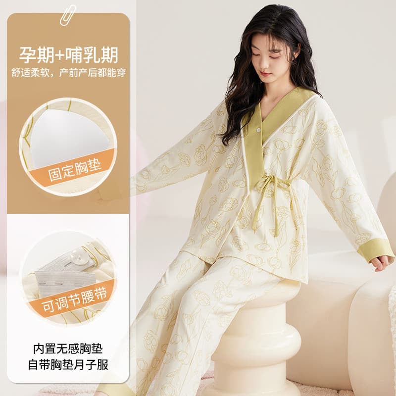 Xiyue atacado primavera outono estilo manga comprida imitação de algodão estilo quimono roupas de confinamento com almof