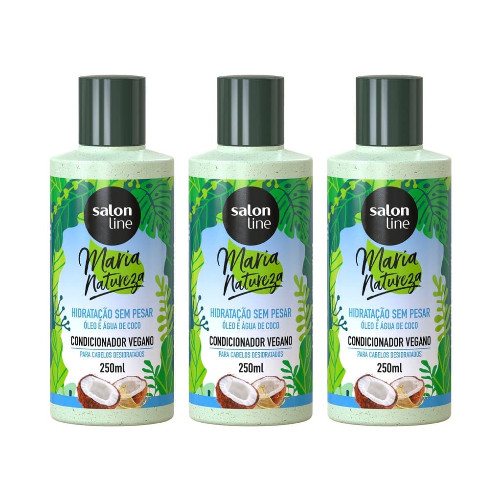 Kit 3 Condicionadores Maria Natureza Hidratação Sem Pesar Salon Line
