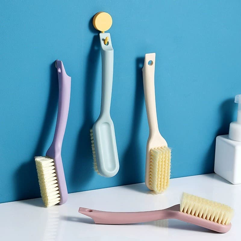 Escova de sapato de cerdas macias para uso doméstico, não machuca sapatos, escova especial para limpeza de roupas, cabo 