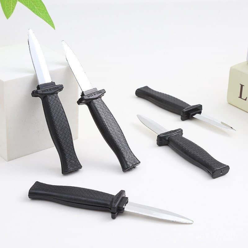12cm Adereços Brinquedo Truque de Mágica Pegadinha Espada de Plástico Retrátil Pegadinha de Terror Pegadinha Falsa Faca