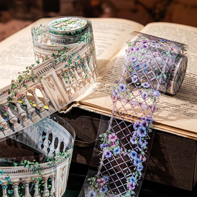 Journamm 50mm * 2m Fitas De Cerca Floral Adesivo Decoração Lixo Diário DIY Scrapbooking Material Escolar Colagem Papelar