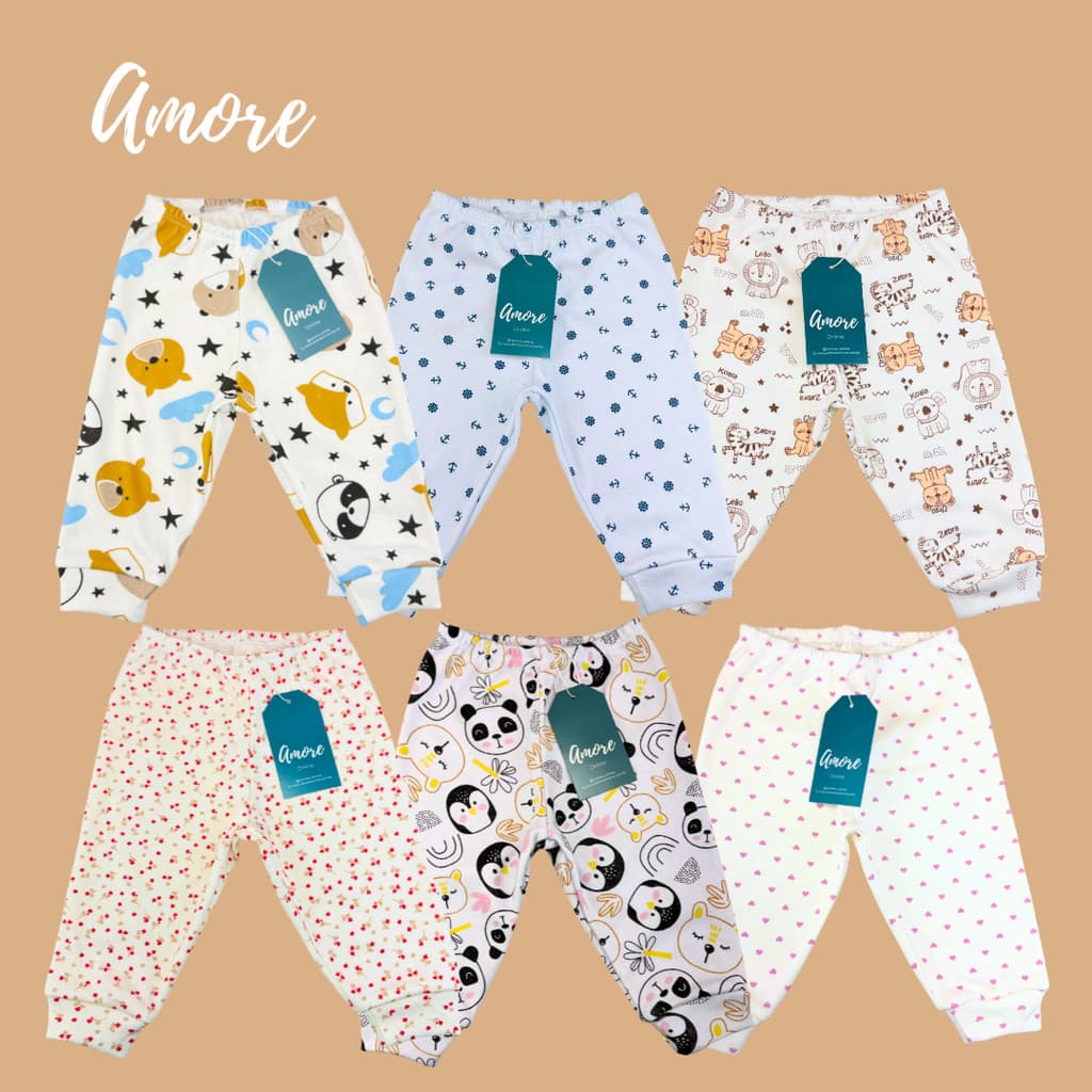 Calça Mijão Bebê Amore Estampado Confortável 100% Algodão
