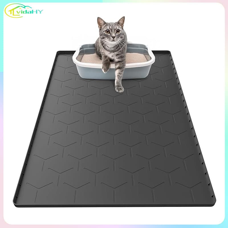 Tapete Silicone para animais de estimação Design à prova d'água Adequado para caixa de areia para gatos Fácil de limpar