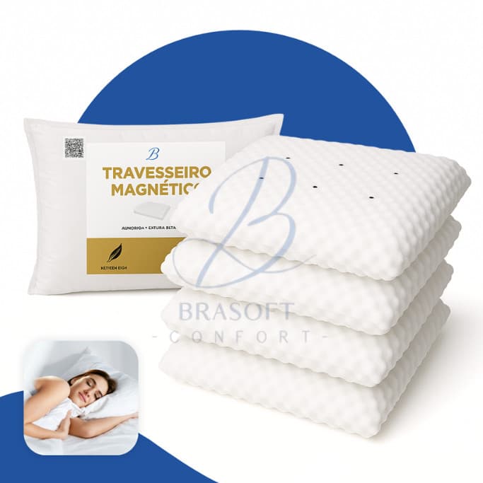 Travesseiro Magnético Anti Ronco Alivia Dor Ortopédico Massageador Anatomico ENVIO IMEDIATO