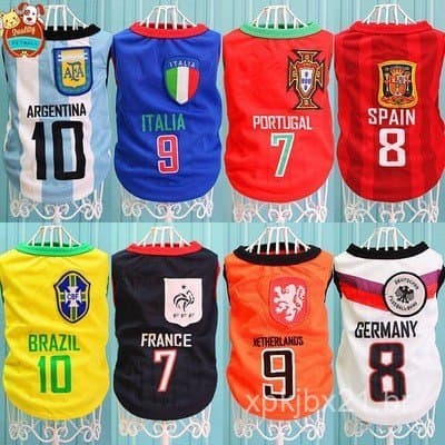 Roupas para Cães da Copa do Mundo - Design de Bola de Futebol e Asas |     Tecido Leve e de Secagem Rápida para Cães Peq