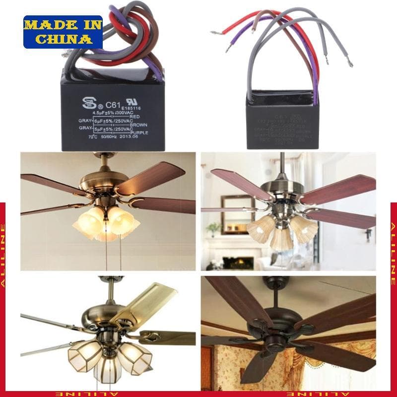 CBB61 5 Fio 250V Ventilador Teto Capacitor Elétrico Gerador Motor 50 60Hz