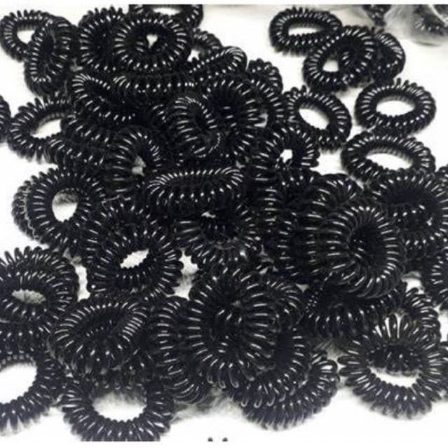 Kit 10 Elástico Mola Fio De Telefone Xuxinha Gominha Prendedor Laço Acessórios Femenino Cabelo Preta