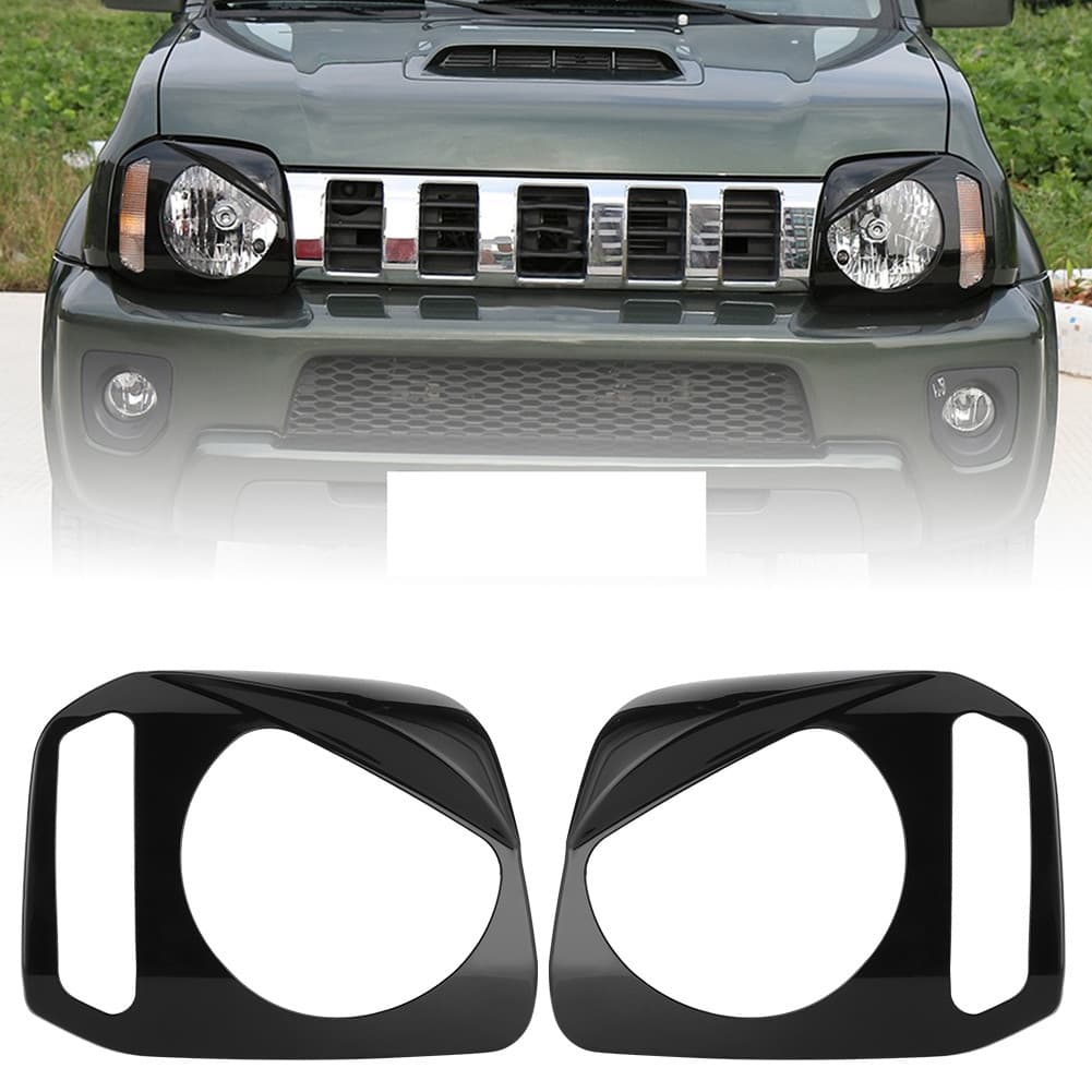 docheer-BR Car Front Headlight Cover Trim Protect Jimny 2007-2017 Beautify ABS Material