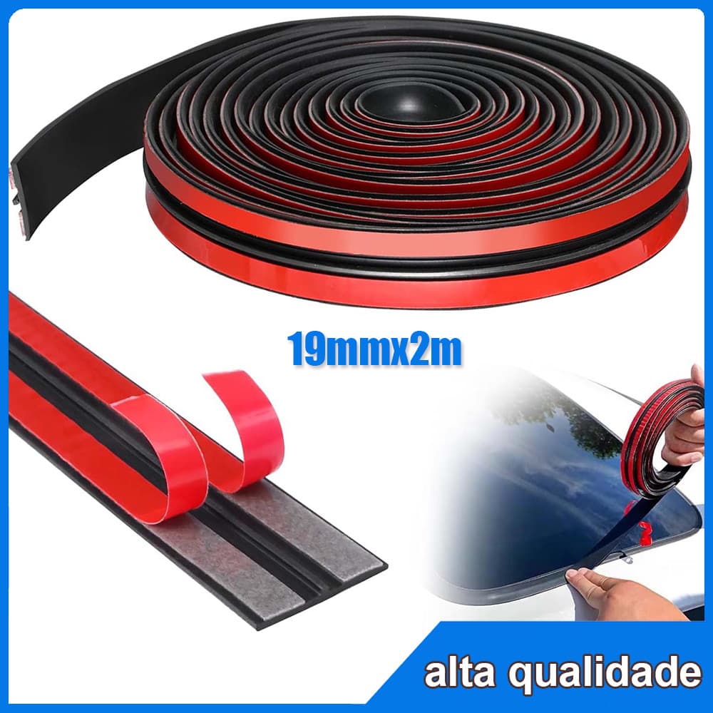 19mmx2m Tiras De Vedação De Borda Carro De Borracha Telhado Pára-Brisa Selante Protetor Janela Fita Isolamento Acústi