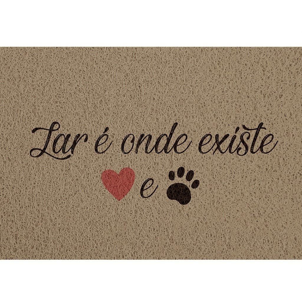 Tapete Porta Entrada Casa Capacho Vinil Lar Onde Existe Amor 40x60cm