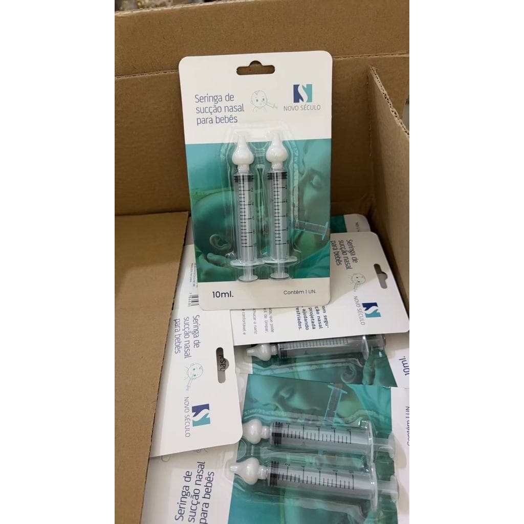 Kit Lavador Aspirador Nasal Limpeza Infantil Bico Silicone Nariz Bebê Livre BPA Free Não Alergênico Reutilizá 